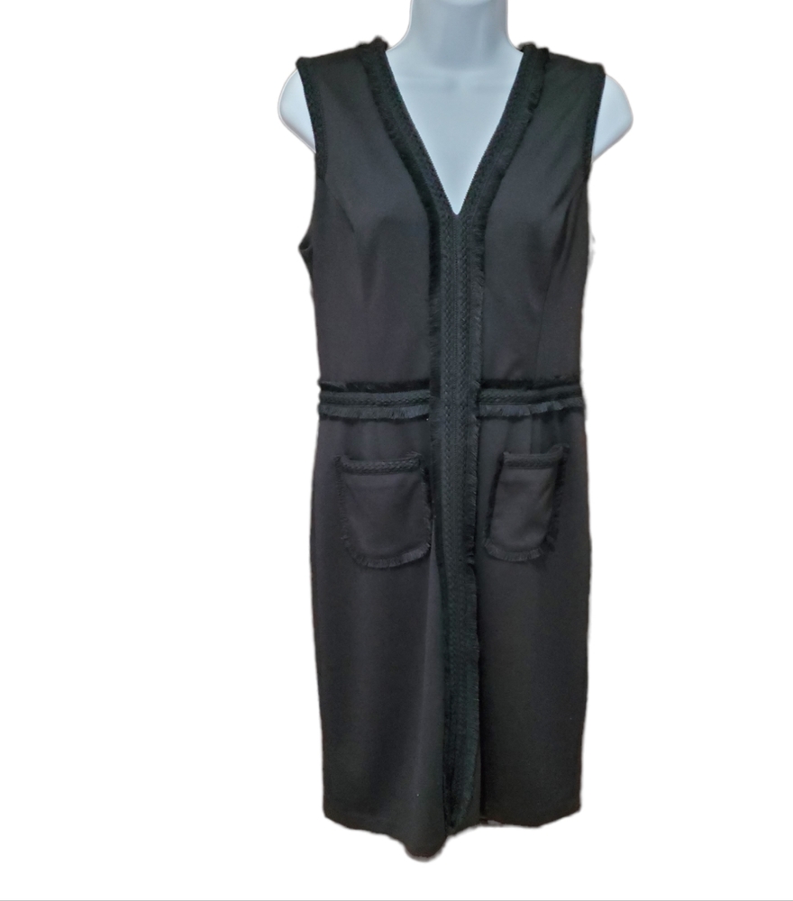 Karl Lagerfeld Paris Black Knit Sheath Dress Size 6